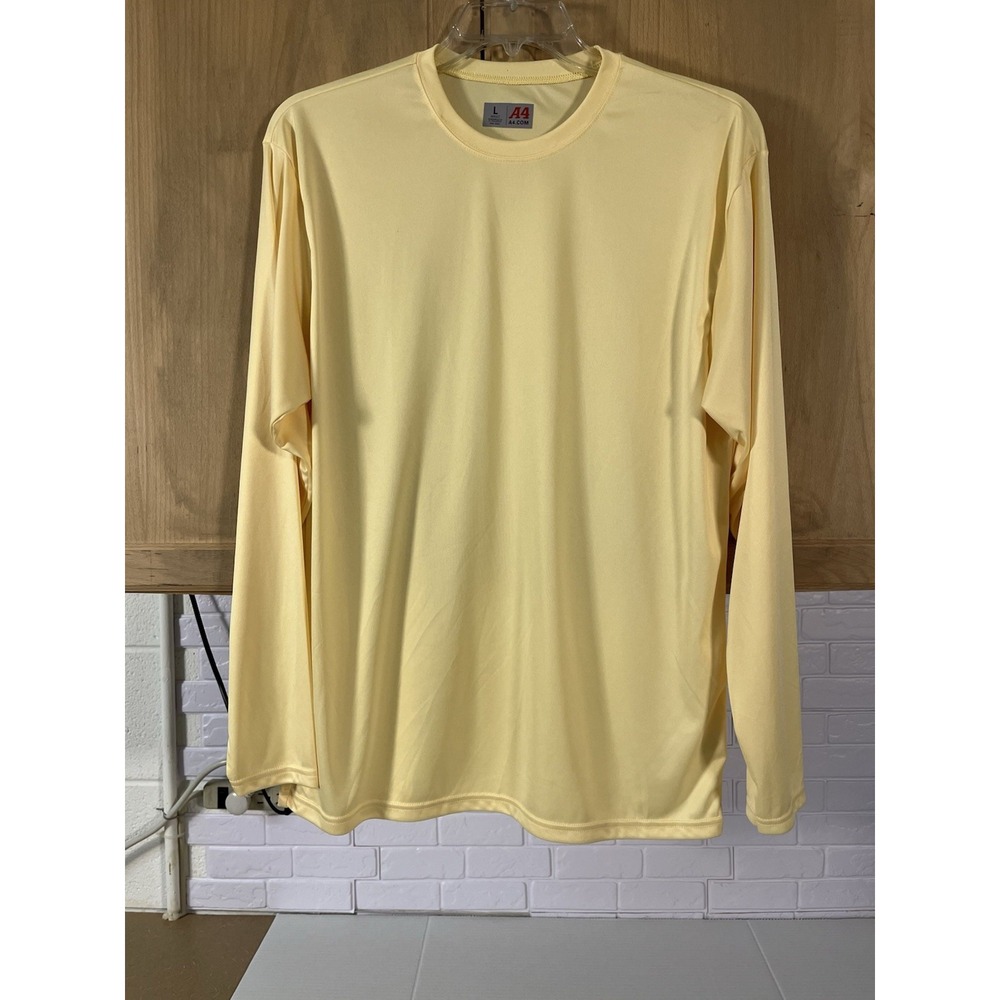 A4.com LS Men's Activewear Shirt Lg Yellow‎